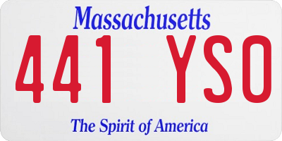 MA license plate 441YS0