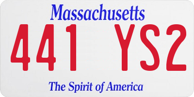 MA license plate 441YS2