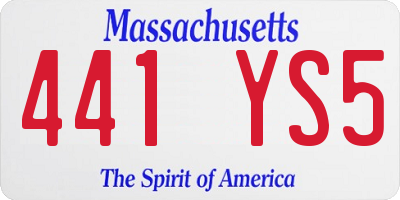 MA license plate 441YS5