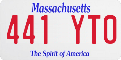 MA license plate 441YT0