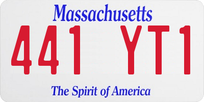 MA license plate 441YT1