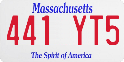 MA license plate 441YT5