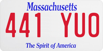 MA license plate 441YU0