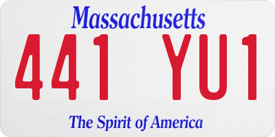 MA license plate 441YU1