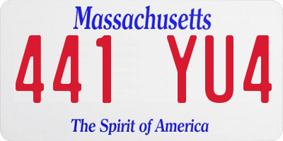 MA license plate 441YU4