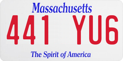 MA license plate 441YU6