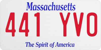 MA license plate 441YV0