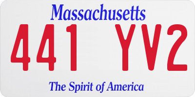 MA license plate 441YV2