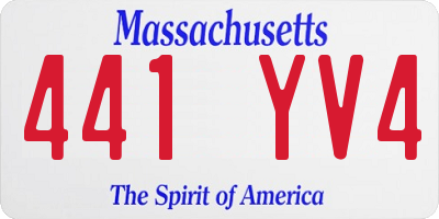 MA license plate 441YV4