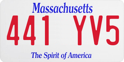 MA license plate 441YV5