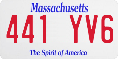 MA license plate 441YV6