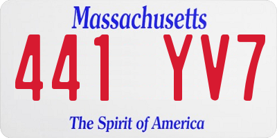 MA license plate 441YV7