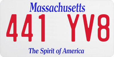 MA license plate 441YV8