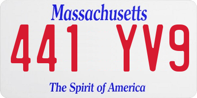 MA license plate 441YV9