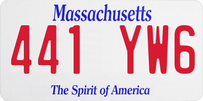 MA license plate 441YW6