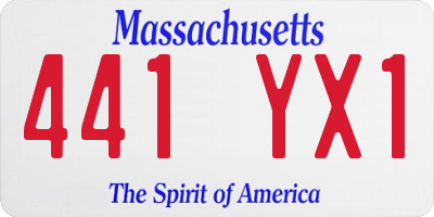 MA license plate 441YX1
