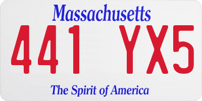MA license plate 441YX5