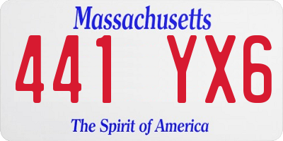 MA license plate 441YX6