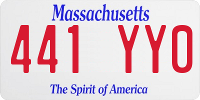 MA license plate 441YY0