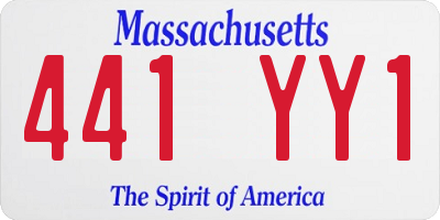 MA license plate 441YY1