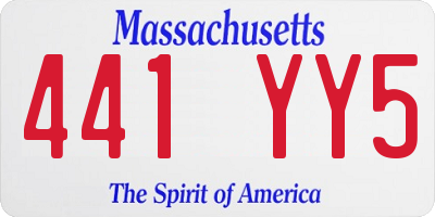 MA license plate 441YY5