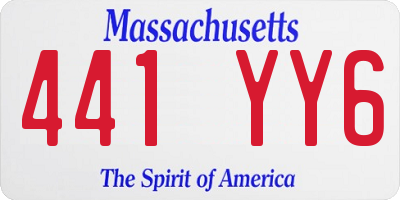 MA license plate 441YY6
