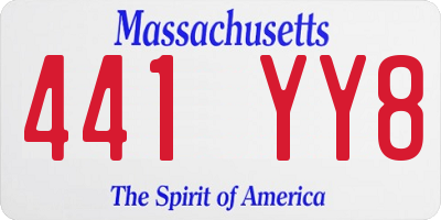 MA license plate 441YY8