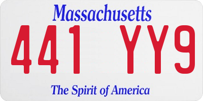 MA license plate 441YY9