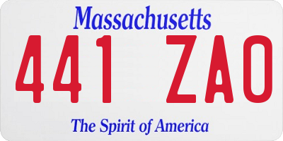 MA license plate 441ZA0