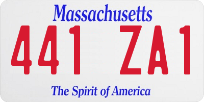 MA license plate 441ZA1