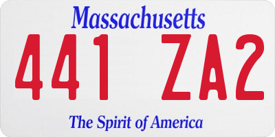 MA license plate 441ZA2