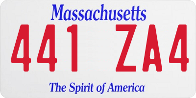 MA license plate 441ZA4