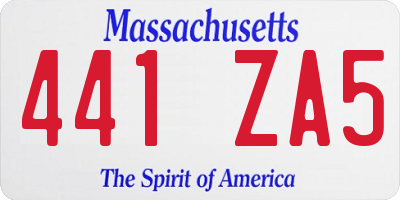 MA license plate 441ZA5