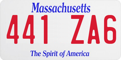 MA license plate 441ZA6