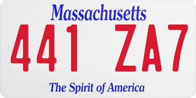 MA license plate 441ZA7