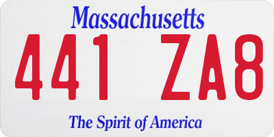 MA license plate 441ZA8