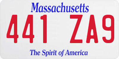 MA license plate 441ZA9