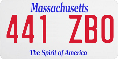 MA license plate 441ZB0