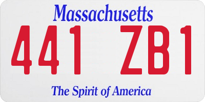 MA license plate 441ZB1