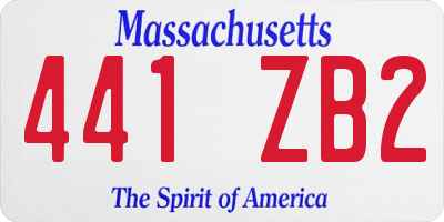 MA license plate 441ZB2