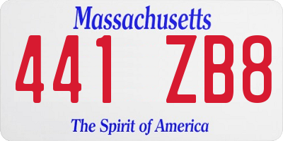 MA license plate 441ZB8