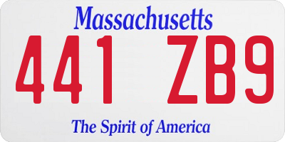 MA license plate 441ZB9