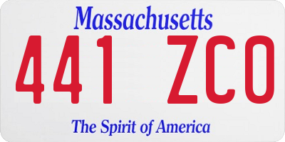 MA license plate 441ZC0