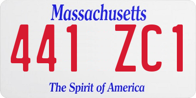 MA license plate 441ZC1
