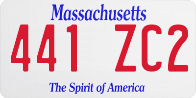 MA license plate 441ZC2
