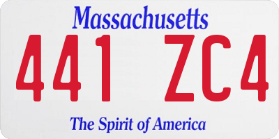MA license plate 441ZC4
