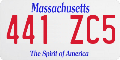 MA license plate 441ZC5