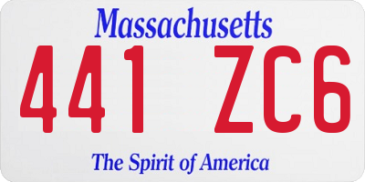 MA license plate 441ZC6