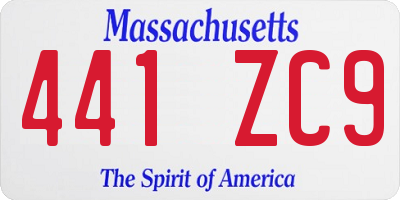 MA license plate 441ZC9