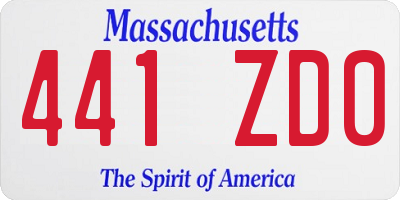 MA license plate 441ZD0